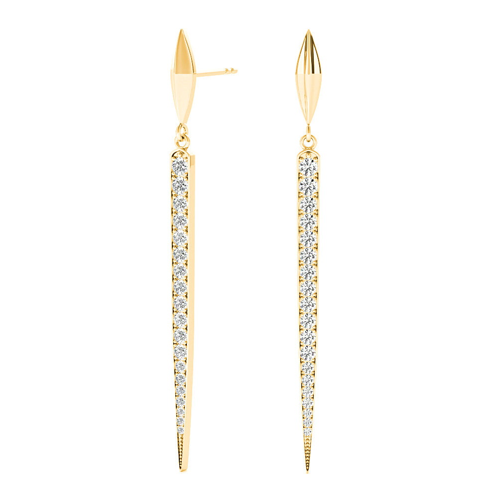 1.25 ctw Diamond Linear Drop Earrings-VIRABYANI